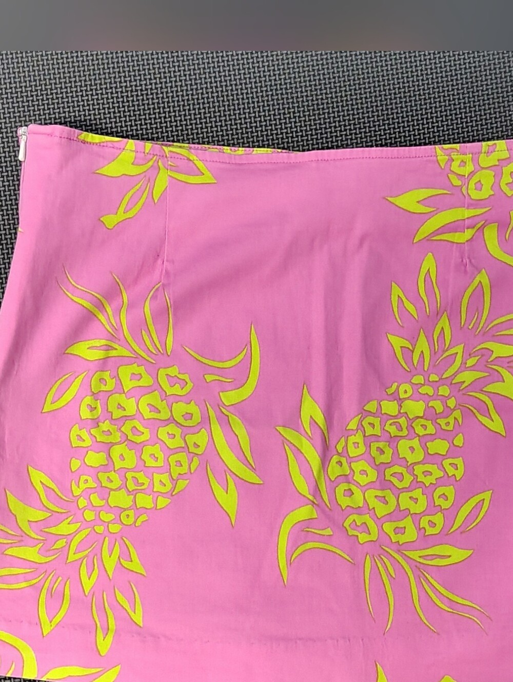 Preppy Girl Bright Pink Mini Skirt w Lilly Liime Pineapple Print SZ 8
